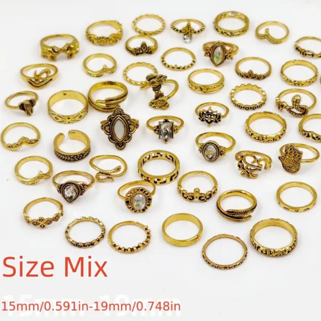 Lot Of 50pcs Boho Style Ring Set